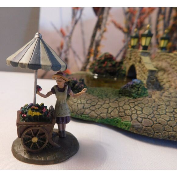 Thomas Kinkade Hawthorne Village "Lamplight Bridge" Three Piece Set - Picture 4 of 13